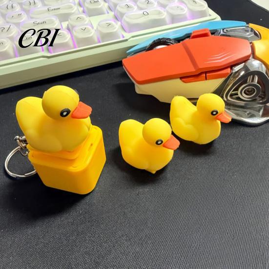 Decompression Keychain 1/2Pcs Seagull Mine Button Keychain, Rechargeable Fidget Clicker with Real Pocket-sized Stress Toy Sound & LED Light,