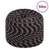 152343 vidaXL Boat Rope Black 8 Mm 50 M Polypropylene