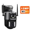 12MP 6K WiFi IP Camera Outdoor PTZ Three Lens Dual Screens 10X Zoom Auto Tracking Human Waterproof 4K CCTV Security Protection
