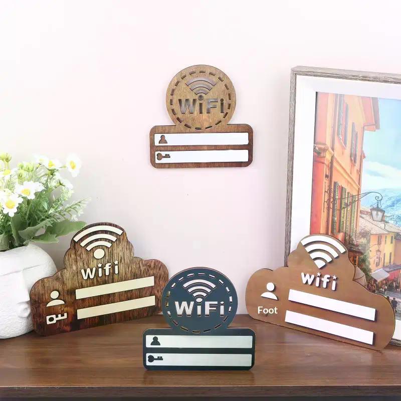 1 шт. Деревянная табличка с паролем WiFi в деревенском стиле Минималистичная прочная настенная табличка-индикатор беспроводной сети Домашний декор