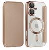 For IPhone17Pro Flip Leather Case for Apple 16 Electroplated Magnetic Phone Case 15/1413
