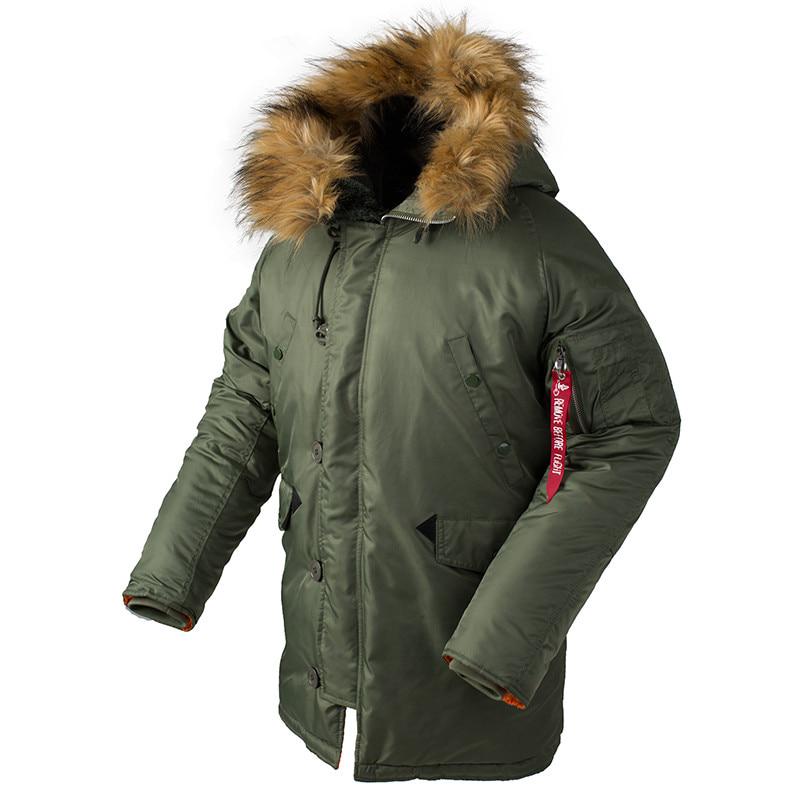 Мужская зимняя теплая куртка Parker Coat Zipper Puffy Warm Jacket Medium Long Jacket
