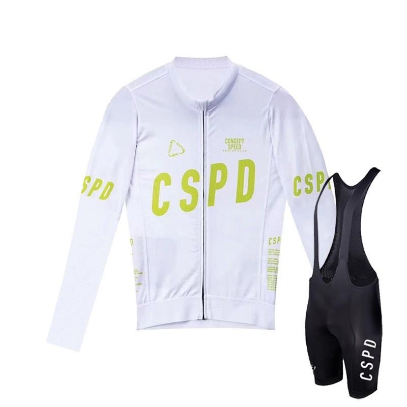 Unisex Cycling Jersey Bib Shorts Set Breathable Quick-Dry Long Sleeve Road Bike Outdoor Sports
