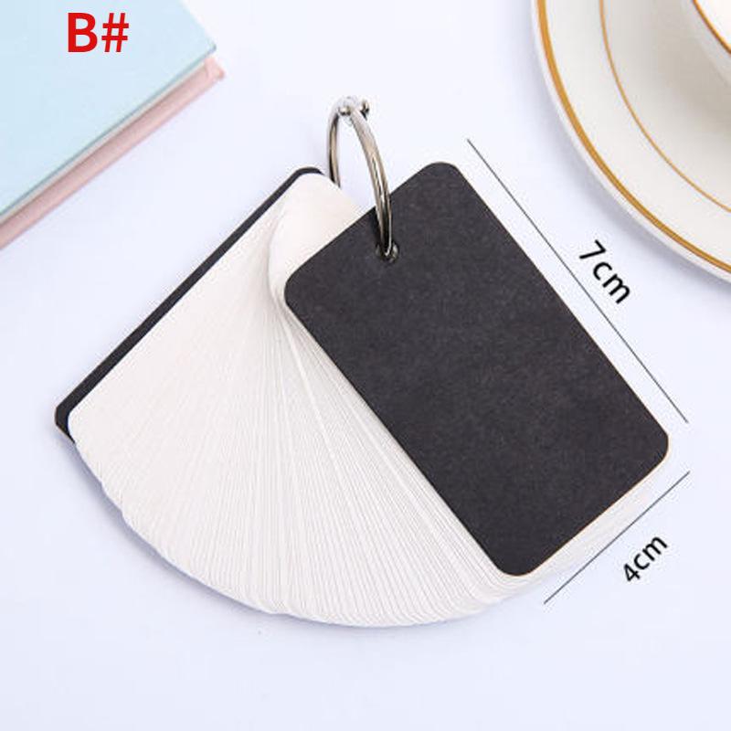 100 шт./кор. блокноты с рукописными картами из воловьей кожи, цветные карты со словами, блокнот для заметок, пустой крафт-бумага, милое кольцо с пряжкой, открытка с буквами