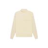Fear of God Essentials FW22 Mockneck Logo Print Straight Sleeve Fleece Sweatshirt Unisex Tops Eggshell-White FOG-FW22-309