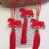 2026 Year Of The Horse Wall Hanging Ornament  Year Lucky Housewarming Decoration Red Wooden Plaque Horse Pendant Gifts