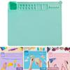Painting Mat Non-stick Silicone Art Mat with Washing Cup Kids DIY Graffiti Drawing Clay Board with Brush Holder for Artist