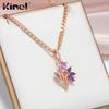 Purple Natural Zirconia Flower Pendant Necklace for Women Luxury Jewelry Holiday Gifts Choker Necklaces