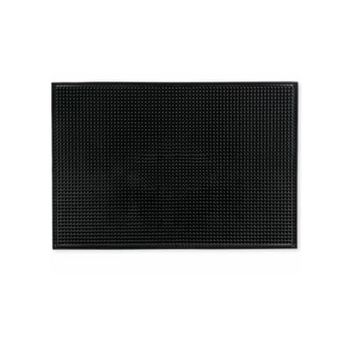 LuceLuce Bar Mat, Counter Mat, Draining Mat, and Glass Mat Set, Black, for Kitchen, Bartender, Glasses, 45cm x 30cm, 1cm Thick (1 Piece)