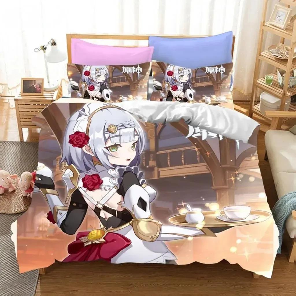 3D Game Genshin Impact Bedding Collections Keqing Xiao Duvet Cover Collection Boys Adults Single Full Queen King Size With Bed Linen
