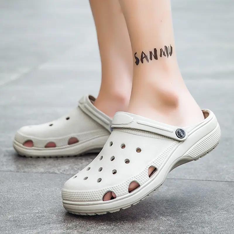 Модные шлепанцы Мужская обувь Мюли Мягкая ЭВА с отверстиями Сабо Платформа Полумужские тапочки 2025 Модный дизайнер Роскошные Высокое качество Стильные шлепки