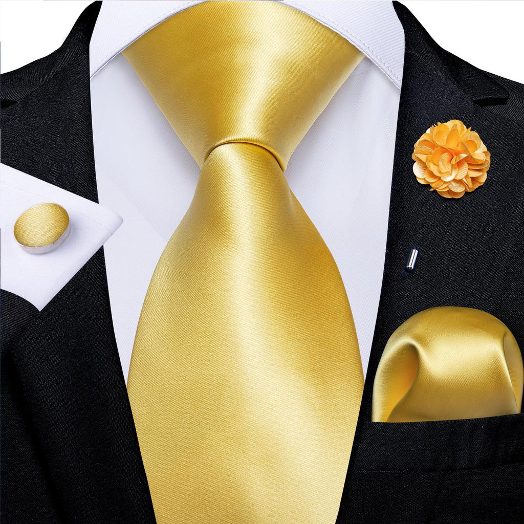 Men's Tie Formal Party Blue Boutonniere Silk Tie Handkerchief Cufflinks Tie Set for Wedding Accessories