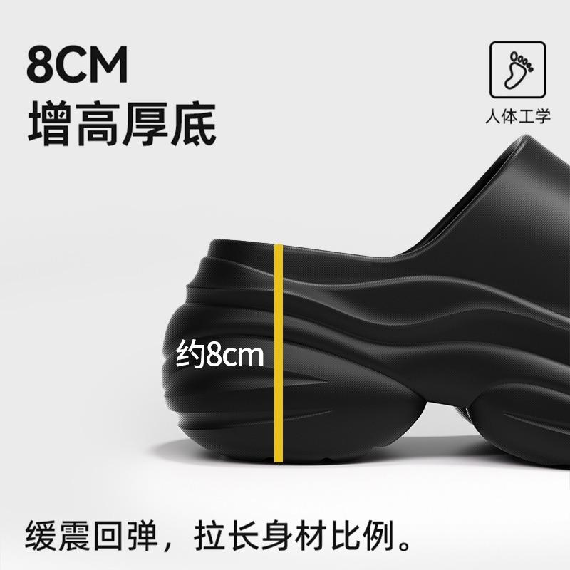 High-heeled Eva Slippers New Summer Outer Wear Thick Bottom Heightening One-word Drag Non-slip Wear-resistant Breathable Cool Slippers