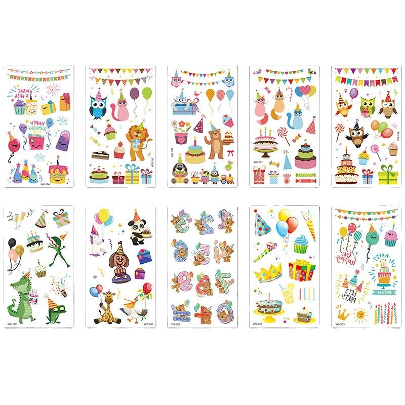 Birthday Party Tattoo Stickers Cartoon Reward Creative Summer Ice Cream Dessert Cake Cute Stickers