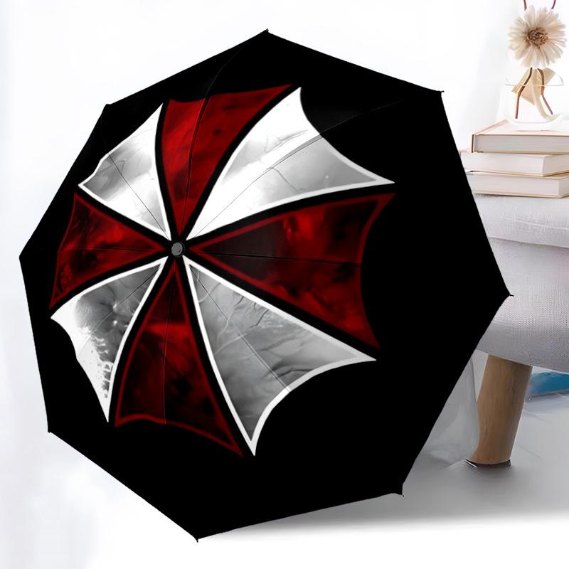 1pc Umbrella Corporation Automatic Open/close Folding Compact Umbrella, 8-Rib Sturdy Canopy, Lightweight Portable, Everyday Use, Gift, Outdoor Umbrell