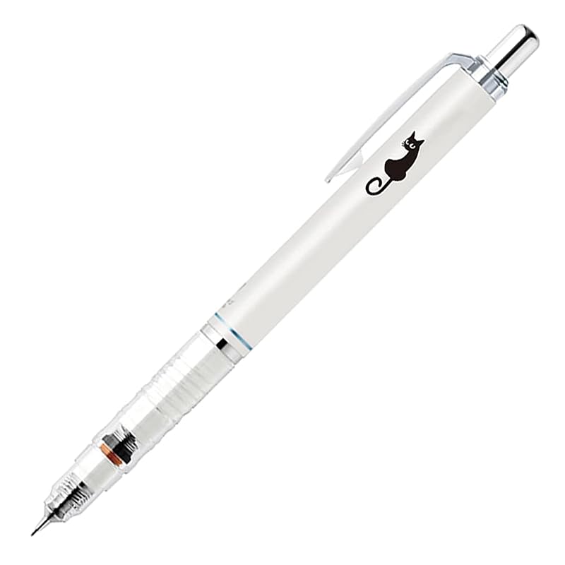 Механический карандаш Zebra DelGuard 0,5 мм, дизайн "Кошка", белый, P-MA85-CAT-W