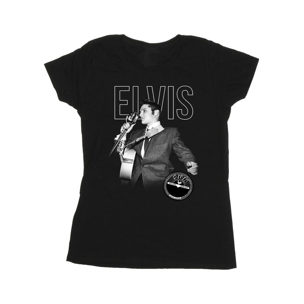 Elvis Womens/Ladies Logo Portrait Cotton T-Shirt
