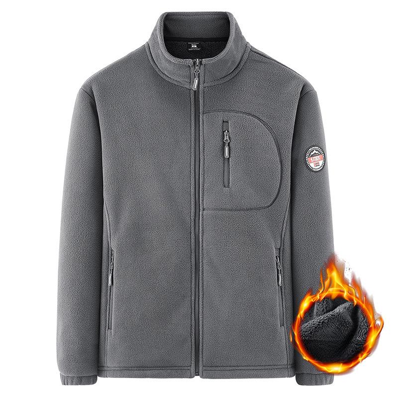 Куртка из плюшевого флиса для мужчин, осень и зима, новый спортивный мужской кардиган из овечьего бархата, модный мужской стиль