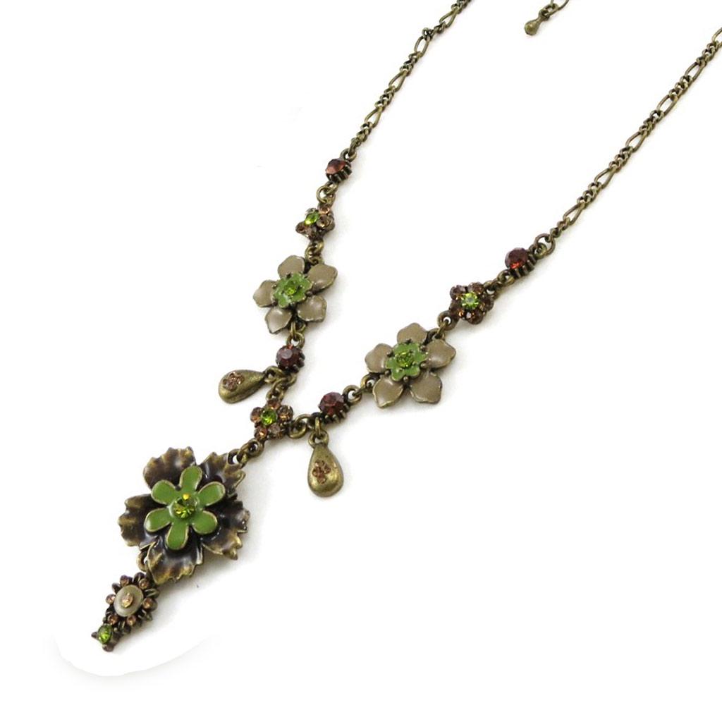 Les Trésors De Lily [E5715] — дизайнерское колье «Opus Floral» зелено-коричневого цвета