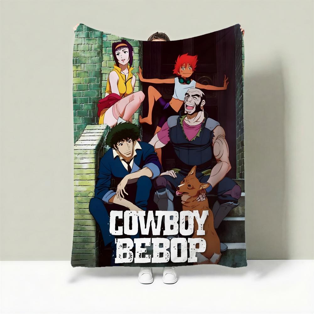 Anime C-Cowboy Bebop Throw Lightweight 240g Flannel Blanket Soft Skin-friendly for Summer Cooling