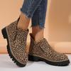 Fashion Fashion Leopard Ankle Boots for Women Plus Size 36-43 Zipper Up Booties Woman Spring Autumn Non Slip Platform Boots Mujer