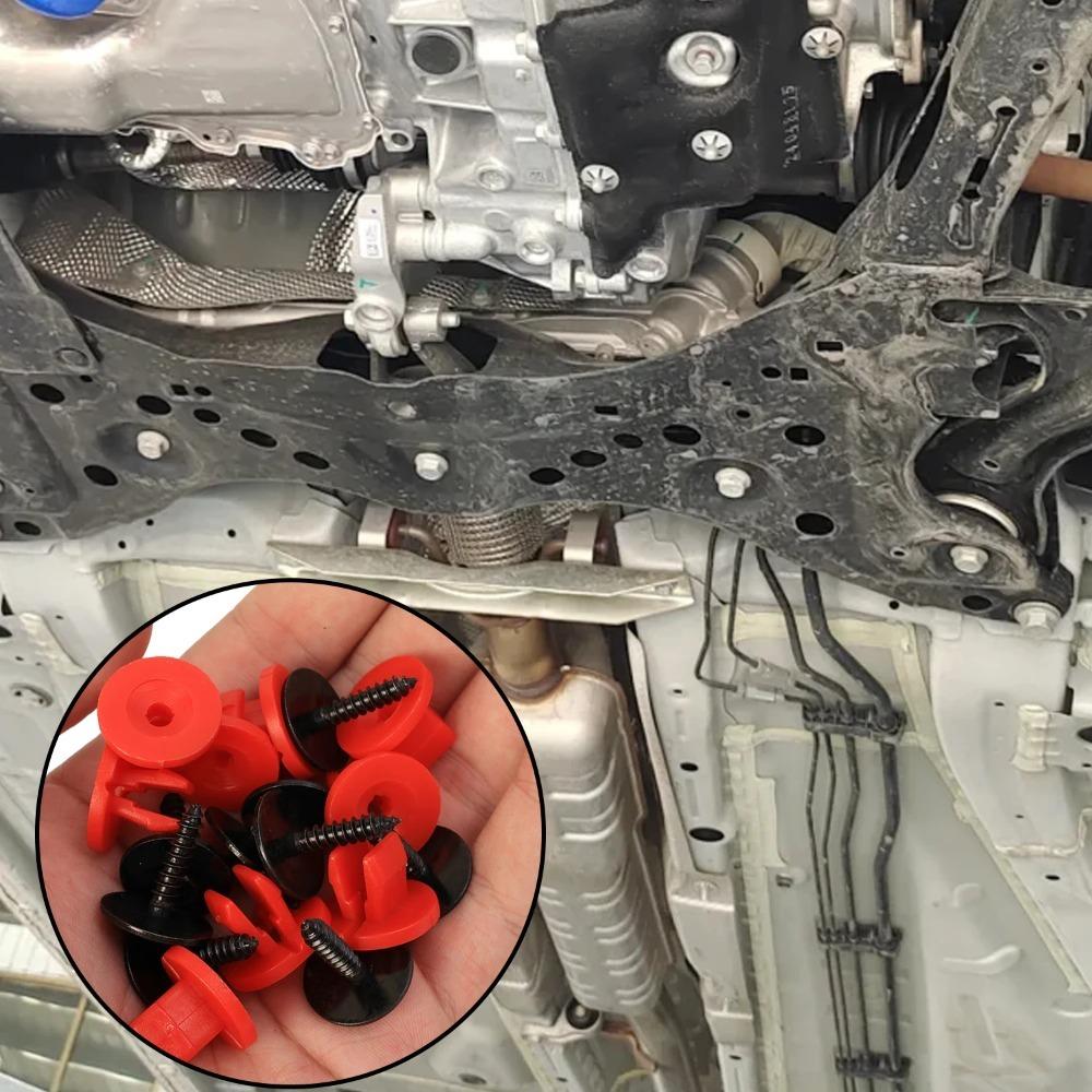 20 шт. Клипсы и винты для защиты поддона двигателя, нижняя крышка, щиток, защита, комплект для защиты автомобиля с винтами, набор крепежа для днища