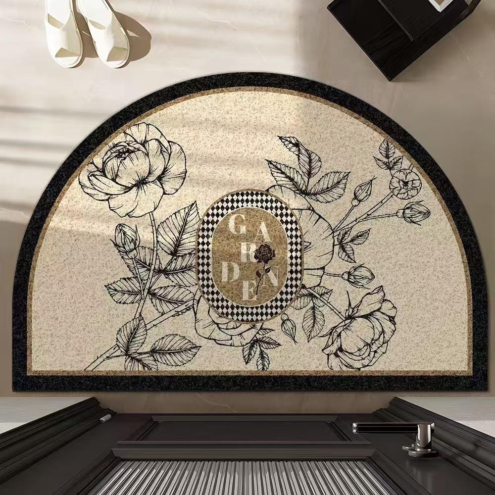 Ковер в американском стиле в стиле ретро, противоскользящий коврик, легкий роскошный полукруглый коврик, устойчивый к грязи, входной коврик