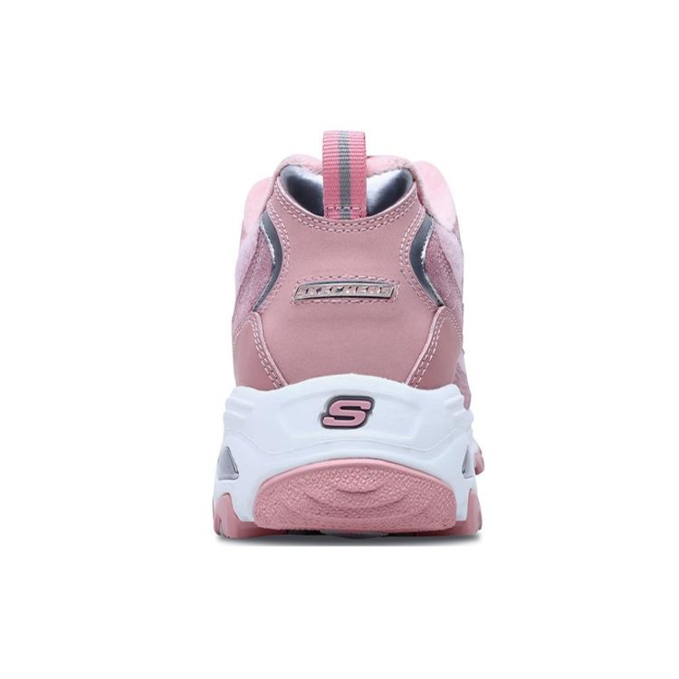 Skechers DLites Сетчатые Синтетическая Кожа Удобные Спортивные Низкие Повседневные Кроссовки Женские Розовый Белый 66666078-PNK