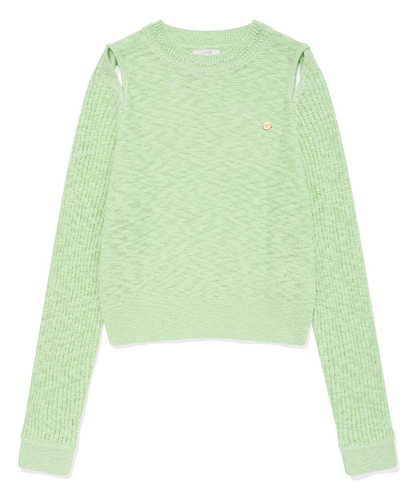 COVERNAT WOMAN Cutout Knit Light Lime