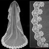 Wedding Accessories Short Wedding Veil White Ivory One Layer Bridal Veil Appliques Lace Edge