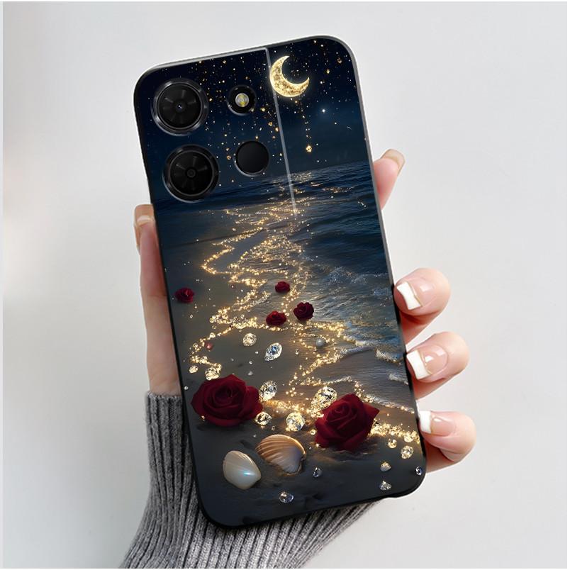 Shockproof Black Casing For TCL 503 Beautiful Aurora Snow Mountain Pattern Cover For K32 5G (T513W)/TCL K33 5G (T513Z) Soft Case