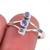 Натуральный драгоценный камень танзанит 925 пробы стерлинговое серебро ювелирное кольцо размер 9 I3u68