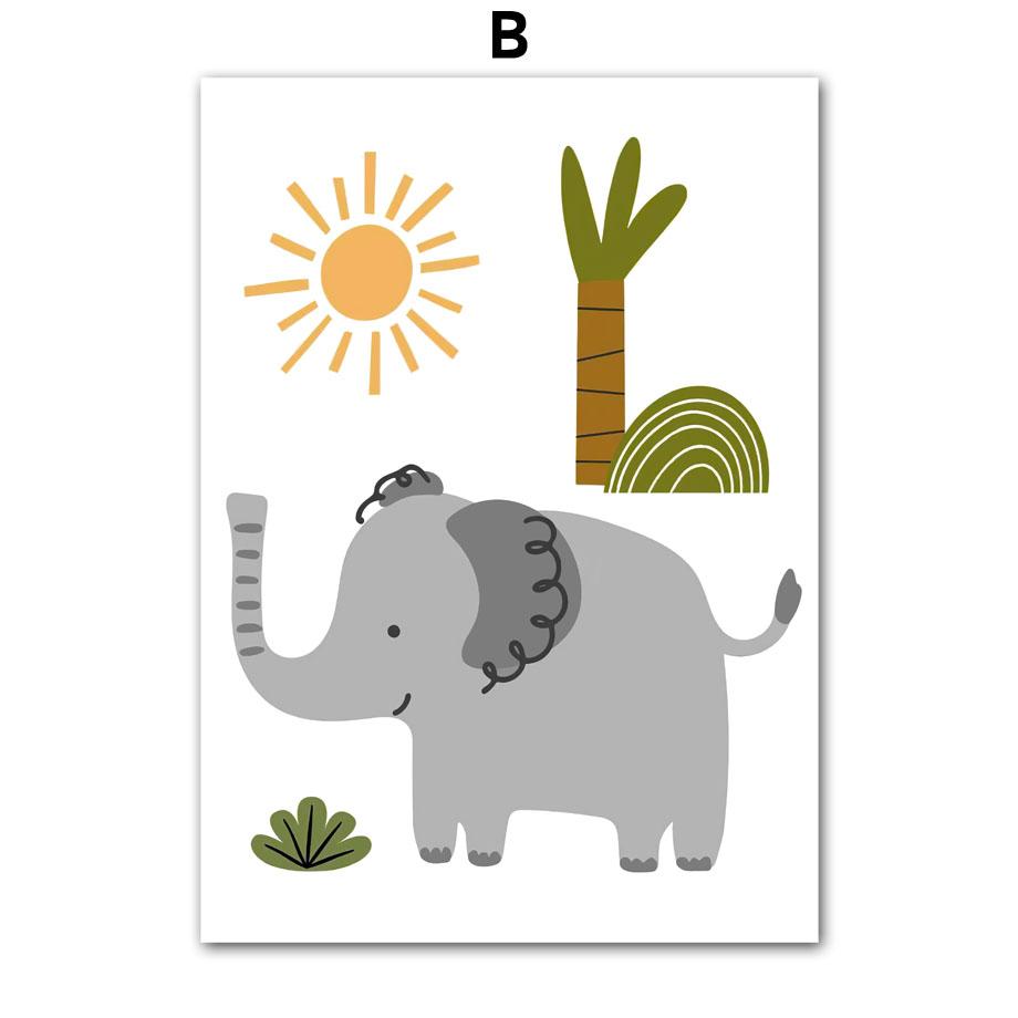 Elephant Lion Giraffe Toucan Zebra Nursery Wall Art Canvas Painting Nordic Posters And Prints Wall Pictures Baby Kids Room Decor