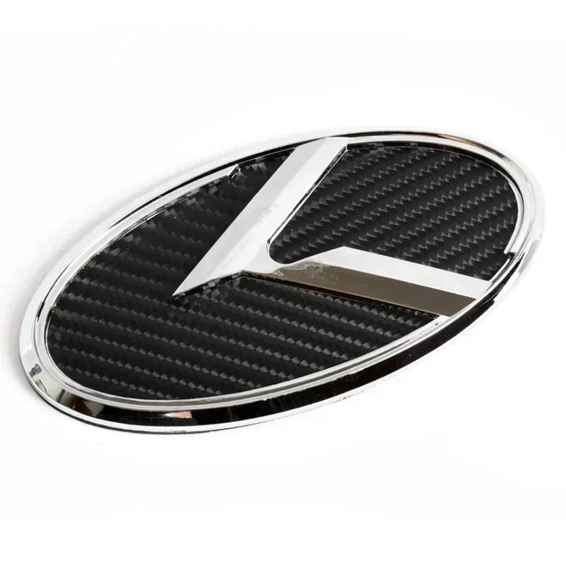 1pcs x 3D ABS K Logo Car Front Hood Rear Trunk Logo Emblem Badge Stickers for Kia Sportage Sorento Optima Forte Rio Stinger K5 QU2