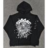 Mens Heavyweight 450g Cotton Hoodie With 3D Puff Print Spider Streetwear Loose Fit Pullover Sweatshirt