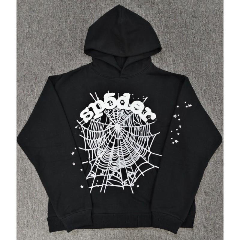 Mens Heavyweight 450g Cotton Hoodie With 3D Puff Print Spider Streetwear Loose Fit Pullover Sweatshirt