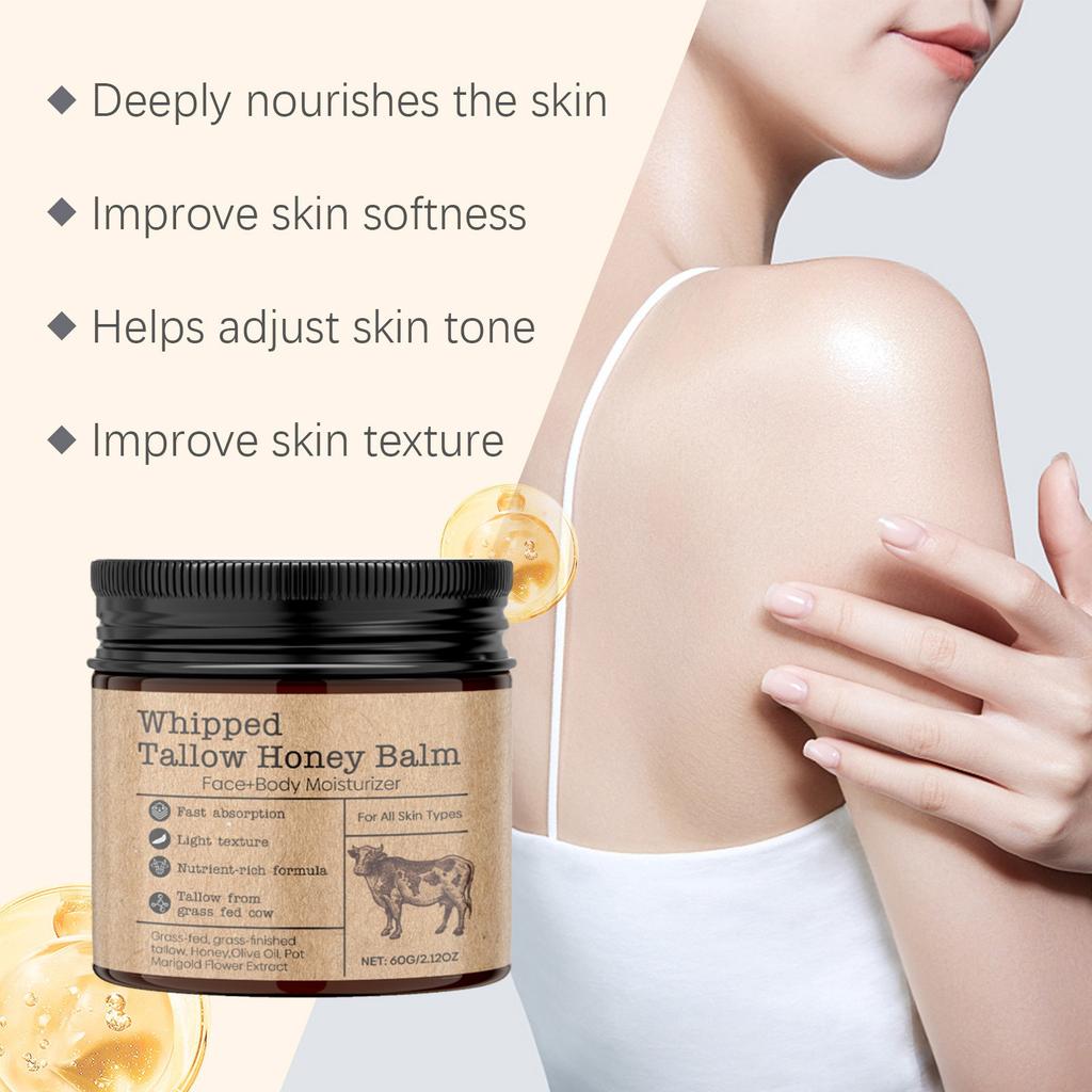 Tallow Skin Moisturizer Gentle Moisturizing Skin Care Moisturizing Softening Body Cream Organic Unscented Fast Absorbing Tallow Cream.