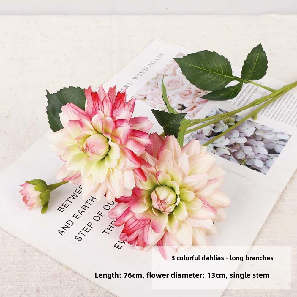 Real Touch Simulation Big Dahlia Realistic Faux Dahlia Branch Fake Flower  Party Favors