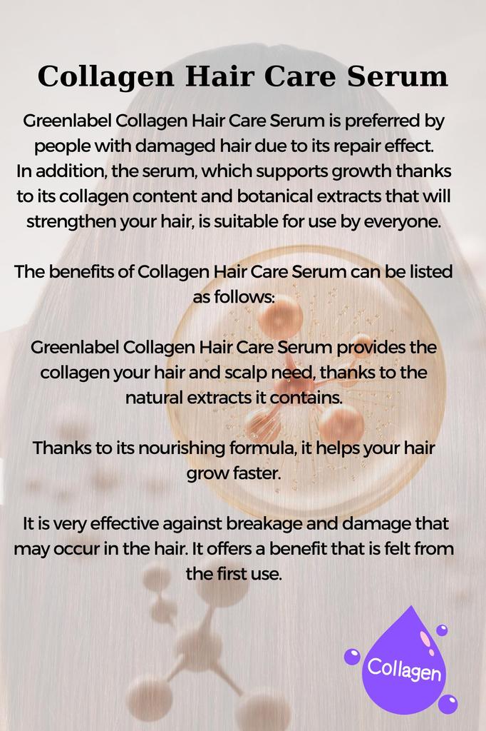 Greenlabel Коллагеновый экстракт, восстанавливающая и придающая объем сыворотка для волос, не смываемая, 100 мл