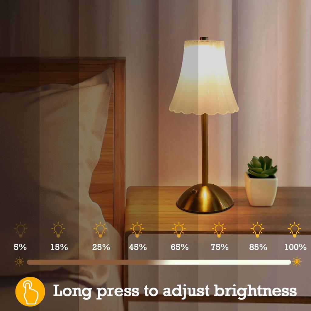 Светодиодная элегантная настольная лампа с сенсорным управлением, настольный ночник, перезаряжаемый через Type-C, хрустальная сенсорная настольная лампа для бара, отеля, ресторана