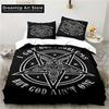 Бафомет Сатана Демон Зло Рождество Навидад Постельное белье Комплект для мальчиков и девочек Твин Queen Полный размер Пододеяльник Наволочка Кровать для взрослых
