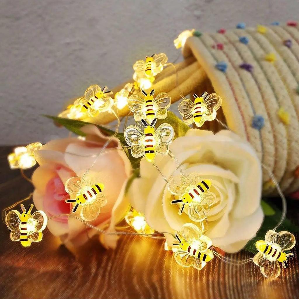1/2/3m Bee Lights Battery Operated Bee String Lights For Bedroom Plants Patios Party Wedding Xmas Decorative String Lights