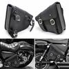 Motorcycle Swingarm Bag Leather Adjustable Strap Large Capacity Universal Triangulated Motorbike Saddlebag Swing Arm
