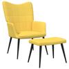VidaXL Recliner Chair with Stool Mustard Yellow Fabric 327959