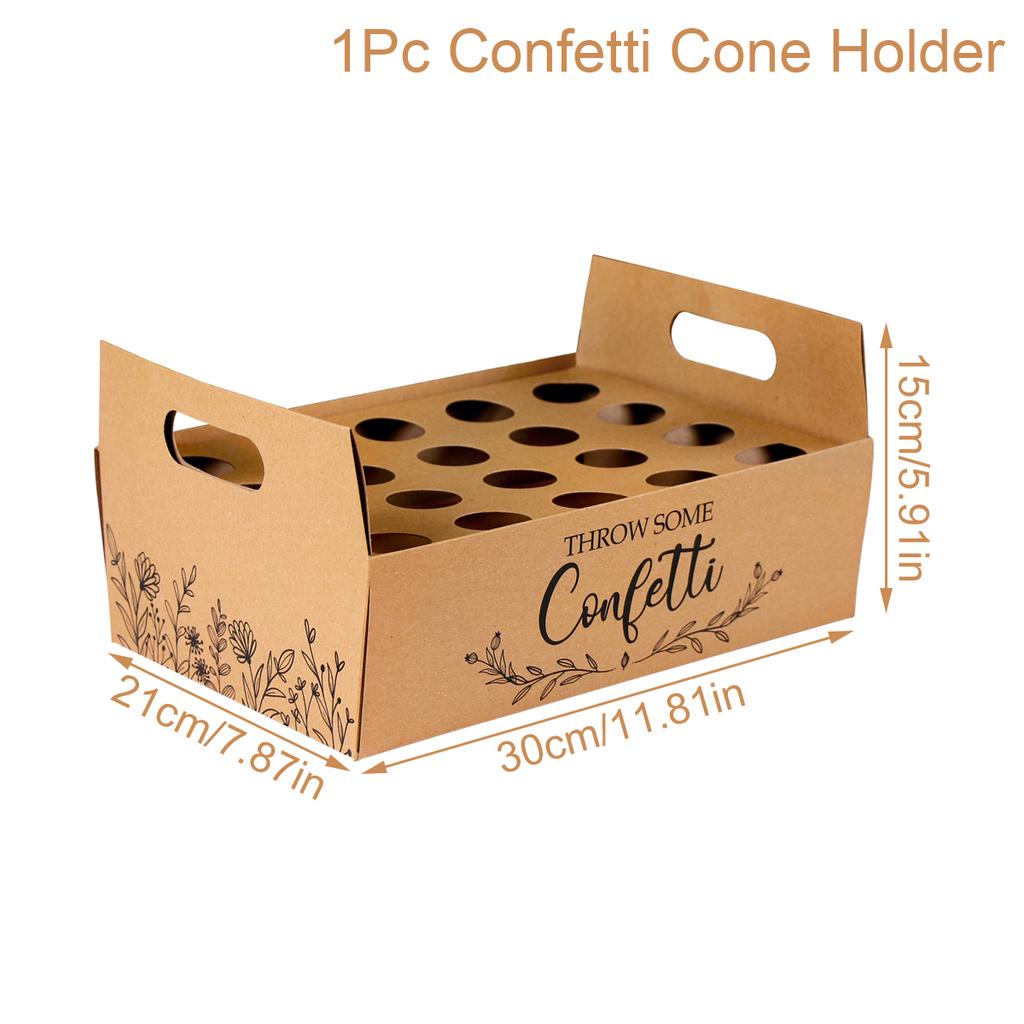Свадебный поднос из крафт-бумаги, конус конфетти, подставка, подставка для свадебного украшения, цветочные конусы конфетти, держатель для свадебной бумаги в деревенском стиле