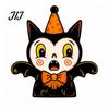 Collectible Holiday Wood Figures Wooden Halloween Ornaments, Retro Desktop Decorations for Home Table Tiered Hand Painted Figurine Tray Decor, Rustic