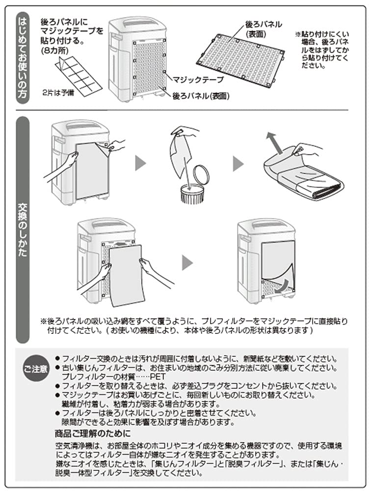 Одноразовые детали 3 шт. всего 18 Сменный фильтр для очистителя воздуха Совместимый товар В комплект входит руководство по эксплуатации на японском языке и предварительный фильтр FZ-PF51F1 (6 комплектов,