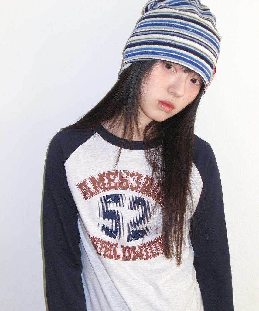AMES-WORLDWIDE Vintage 52 Raglan Ls Tee Navy