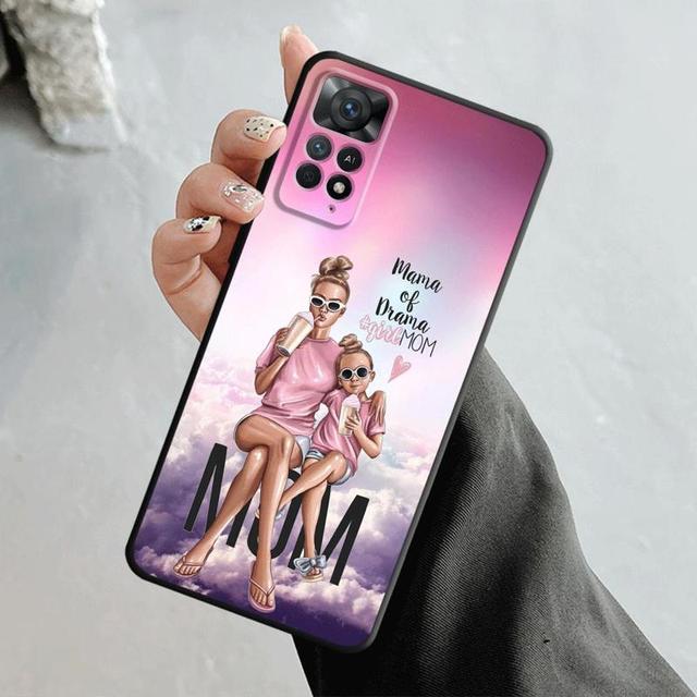 Чехол для телефона Xiaomi Redmi Note 12 11t 11s 11 10 8 Pro 9 9s 9t 8t для Mi 10 8 9a 9c 10c K40, модная одежда для женщин и девочек, супер мама и ребенок