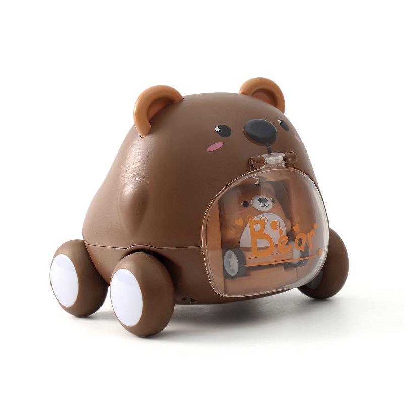 Manqi Cartoon Cute Pet Ejection Toy Car - Модная инерционная игрушка для детей